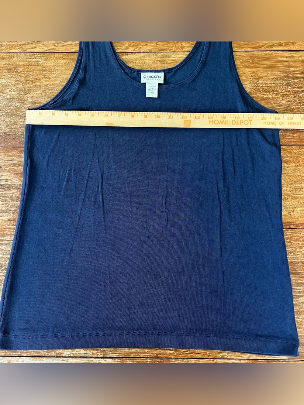 Chico's Travelers Navy Blue Slinky Scoop Neck Tank Top Size 3 XL - Picture 5 of 9
